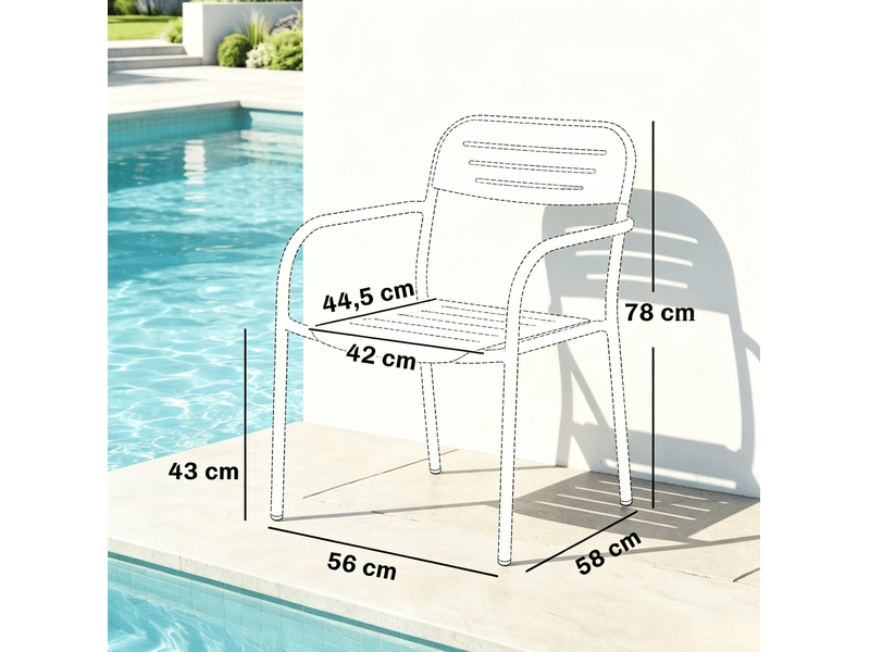 2 chaises de jardin en métal vert sauge 56x58x78 cm – empilables, protection anti-rouille, pour terrasse - Conforama C