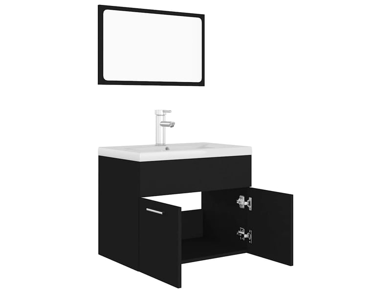 Ensemble de meubles de salle de bain noir aggloméré cf63906 - Conforama D
