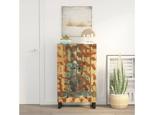 Buffet haut - bahut - meuble de rangement et tiroir 60x33x100 cm bois massif récupérationfer