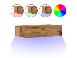 Table de chevet - cabinet de chevet - table de nuit vieux bois 60x35 cm bois d'ingénierie