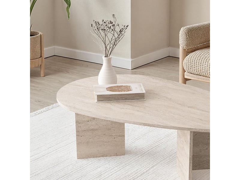  Tavolino da salotto ovale design moderne flap  - Conforama C