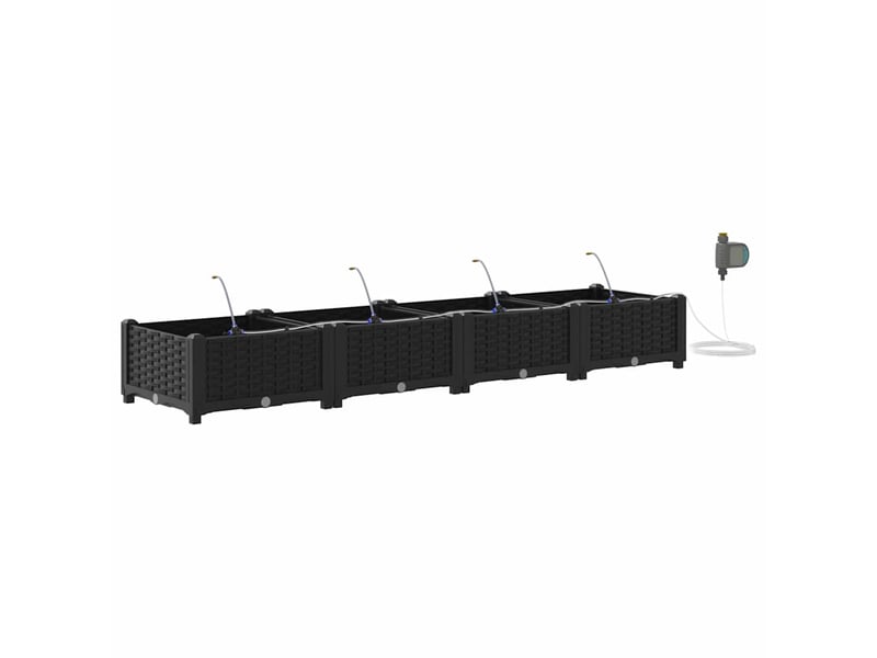 Jardinière - cache-pot de jardin 4 pcs noir 160 x 40 x 22 cm pp - Conforama A