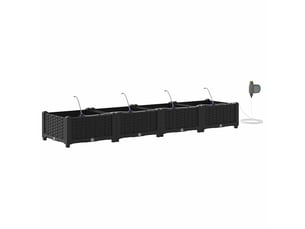 Jardinière - cache-pot de jardin 4 pcs noir 160 x 40 x 22 cm pp