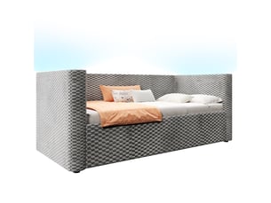 Lit banquette 90x200 cm <strong></strong> <strong></strong> coloris gris