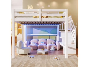 Lit mezzanine 140x200 cm <strong>MODENUIT </strong>  <strong></strong> coloris blanc