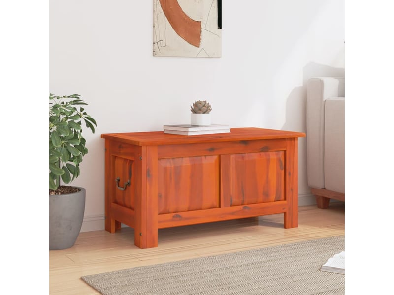  Coffre de rangement avec couvercle marron bois massif d'acacia shl34051  - Conforama C