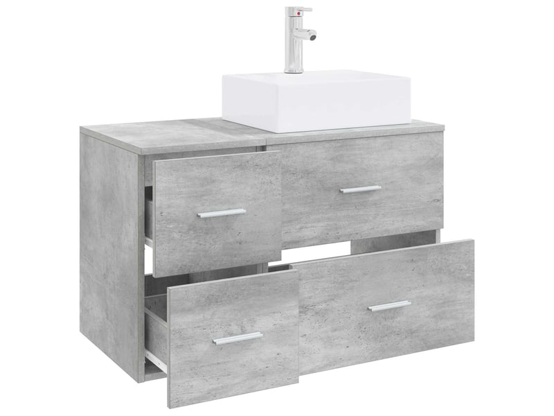 Ensemble de mobilier de salle de bain 2 pc gris béton cf64142 - Conforama C