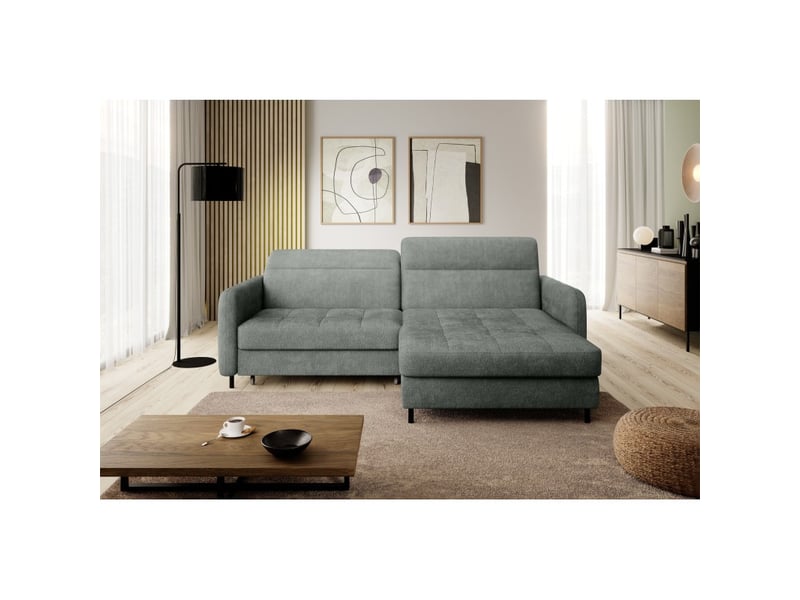  Canapé d'angle collection goumsi coloris vert clair  - Conforama E