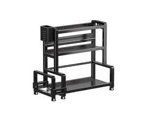 Étagère à épices 3 niveaux, organisateur de cuisine sur pied, rangement pour épices et condiments, 50 cm