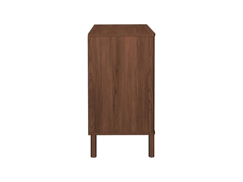  Commode vintage décor bois et cannage 3 tiroirs noyer - etta  - Conforama E