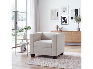 Fauteuil lille, fauteuil de salon, fauteuil rembourréde cocktail, suspension nosag, tissuchenille (260 gm²) - beige