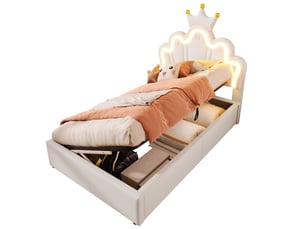 Lit coffre 90x200 cm <strong>MODENUIT </strong>  <strong></strong> coloris blanc
