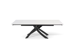 Table extensible 160 à 240 cm céramique blanc pied entrecroisé - oregon 11