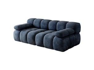 Canapé modulable 200 cm en mousse sans armature, canapé compressé pratique et confortable, sans montage, pour salon, chambre et appartement, bleu