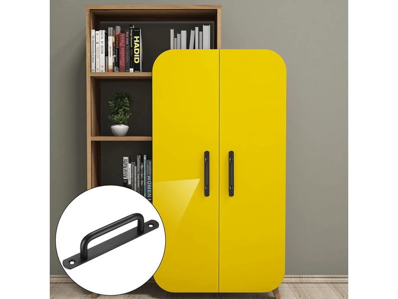  Poignées coulissantes pour portes de grange, placards et portes de grange, couleur noire (180 mm)  - Conforama D