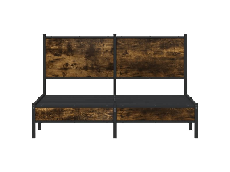  Lit double- lit adulte -  cadre de lit en métal sans matelas chêne fumé 140x200 cm  - Conforama D