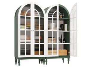 Vitrine coloris bicolore 3 étagère(s) <strong>WISHDOR</strong> <strong></strong> - 76 cmx165 cm