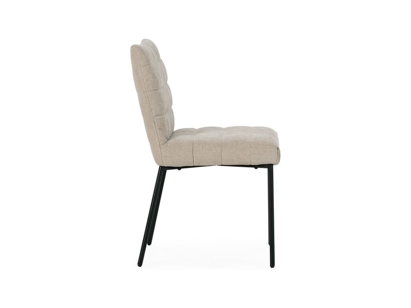  Lot de 4 chaises repas 48x58x86 cm en tissu beige et noir - kulpa  - Conforama D