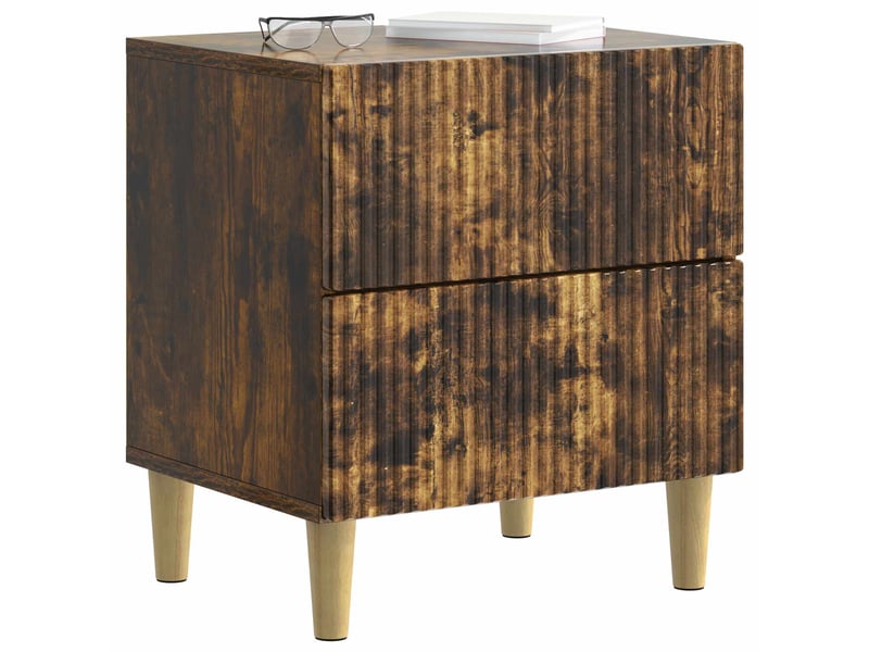  Table de chevet - cabinet de chevet - table de nuit 2 pièces chêne fumé 43 x 34,5 x 48 cm  - Conforama B
