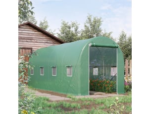Serre tunnel 500x200x205 cm structure en métal verte