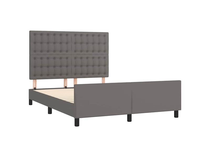  Lit double- lit adulte -  cadre de lit sans matelas gris 140x200 cm similicuir  - Conforama C