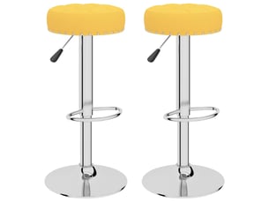 Lot de 2 tabouret de bar, chaise de bar jaune moutarde tissu shl48638