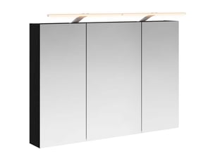 Amoire de salle de bain, meuble de salle de bain avec miroir chêne noir shl590