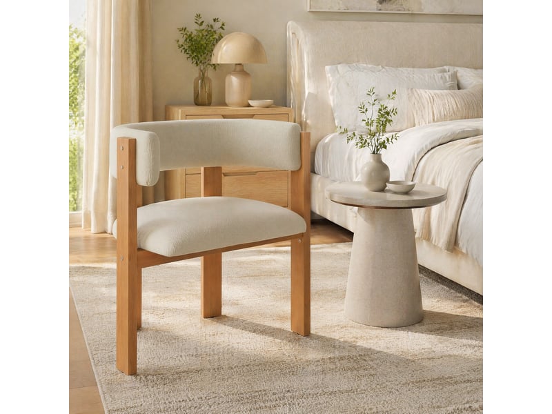  Chaise de salle à manger ergonomique (2 pièces) avec rembourrage épais, pieds en métal stables et aspect bois – respirante, facile d'entretien, pour chambre à coucher, salle à manger et salon  - Conforama C