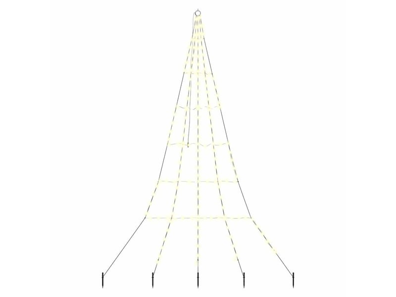  Arbre de noël, sapin de noël led avec piquets au sol blanc chaud 306 cm métal  - Conforama A