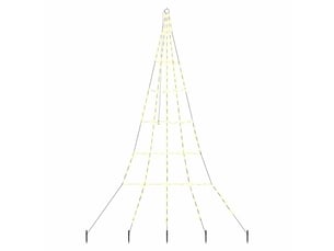 Arbre de noël, sapin de noël led avec piquets au sol blanc chaud 306 cm métal