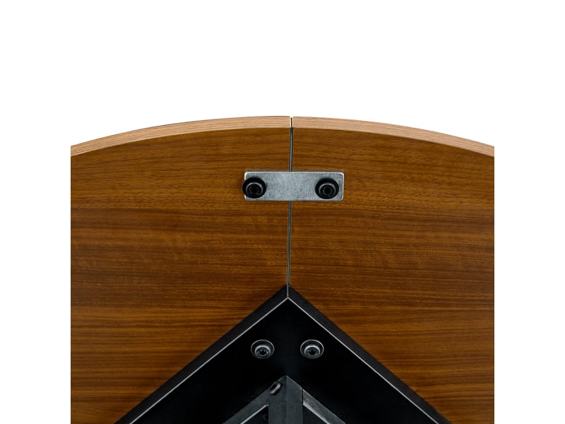  Table à manger rond 107×107×75 cm, mdf et métal, noir et noyer Fay Lum - Conforama R
