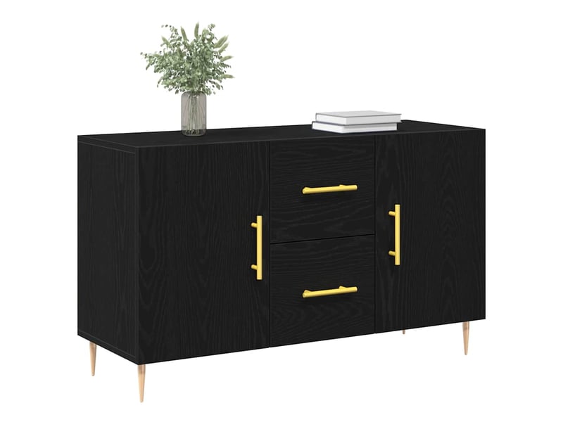 Buffet - bahut - meuble de rangement chêne noir 100 x 36 x 60 cm bois d'ingénierie - Conforama C