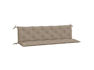 Lot de 2 coussins de banc jardin, coussins d'assise taupe 180x50x7 cm tissu oxford cf58743
