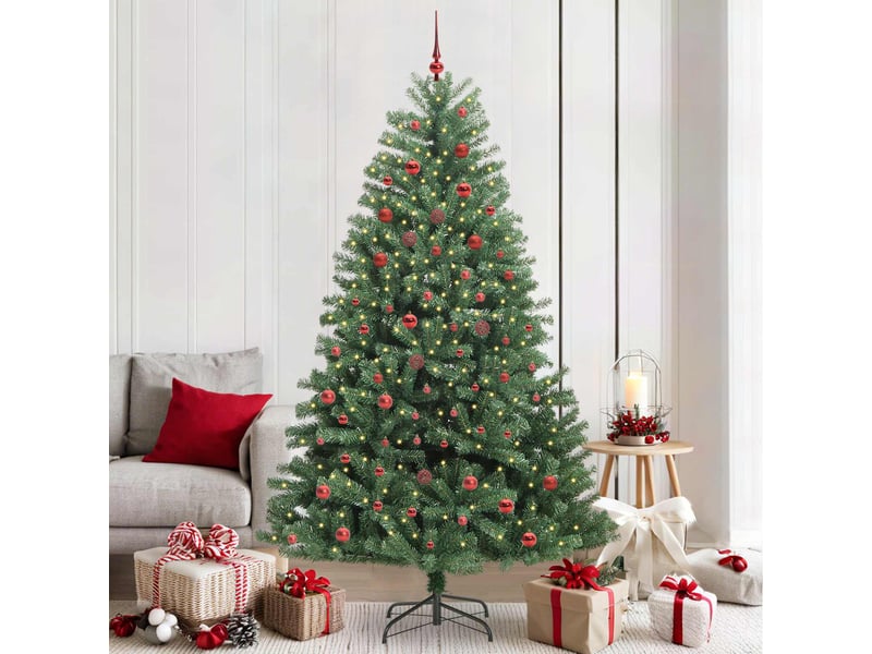  Sapin de noël, arbre de noël artificiel à branches articulées vert 210 cm cf61099  - Conforama B