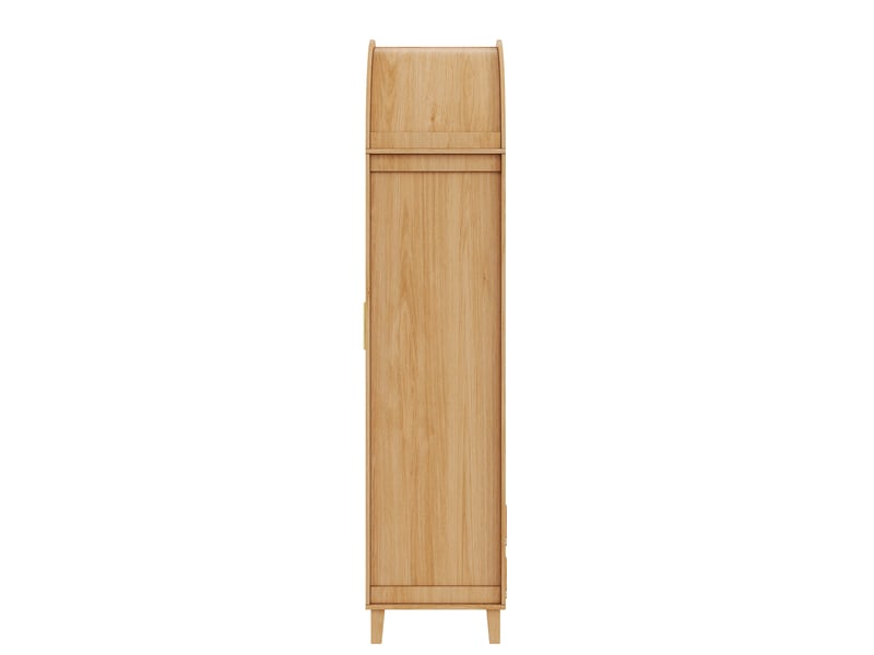 Armoire,76x50x184 cm,2 portes avec led,mdf et panneau de particules,naturel - Conforama C