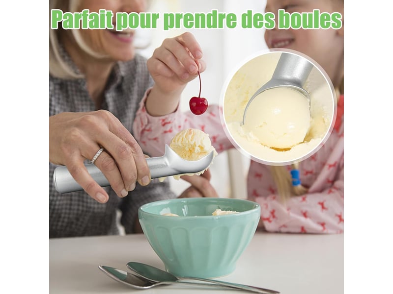  Cuillère à glace, antiadhésive, résistante au gel, monobloc, en aluminium, conception robuste, facile à nettoyer  - Conforama B