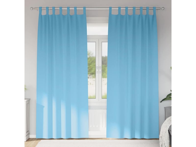  Lot de 2 rideaux occultants, rideaux black-out avec anneaux bleu clair 225 x 140 cm cf44591  - Conforama B