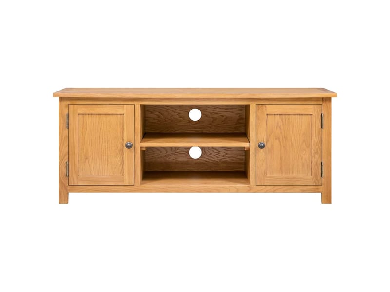  Meuble tv - banc tv - meuble de rangement 110x35x44 cm bois de chêne massif  - Conforama C