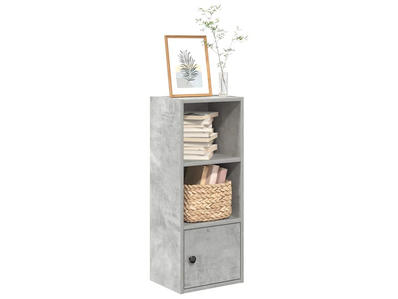  Bibliothèque, meuble de rangement salon gris béton 31x24x77 cm bois d'ingénierie  - Conforama B
