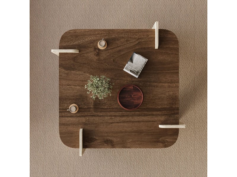  Table basse carrée moderne 90x90 cm afrolli - marron  - Conforama C