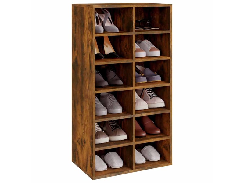  Meuble à chaussures, étagère à chaussures chêne fumé 54x34x100,5 cm  - Conforama C