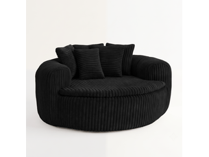 Fauteuil fixe CHICFURN Velours côtelé noir vendu A l'unité