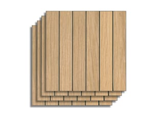 Lot de 4 crédences adhésives murales 3d - effet bois 25x25 cm