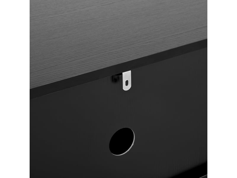  Ensemble salon avec meuble tv 200 x 40 x 35 cm et table basse 100 x 50 x 40 cm, façades effet vague, noir BUYDEEMEUS - Conforama E