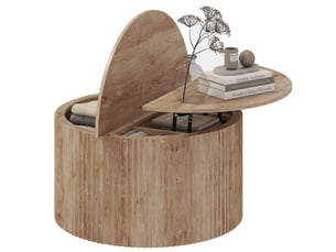 Table basse rond(e) coloris naturel <strong>PANGIVO</strong> <strong></strong> - 80 cmx80 cm