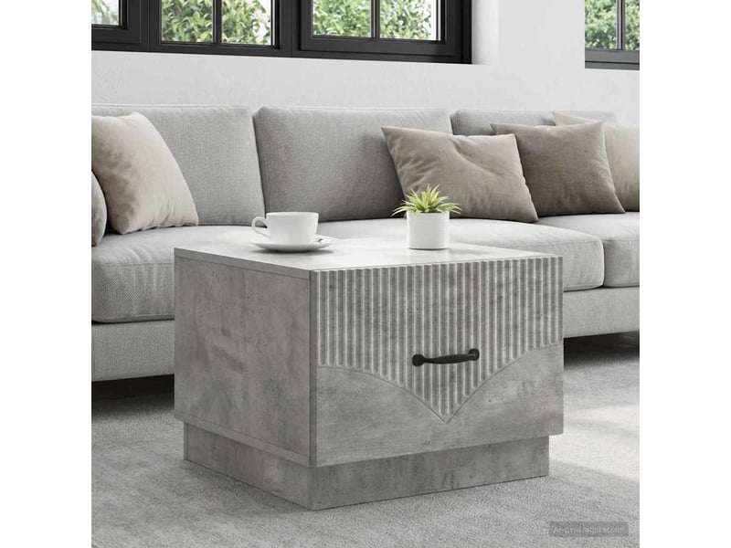  Table basse - table de salon - table à thé gris béton 49 x 50 x 37 cm bois d'ingénierie  - Conforama B