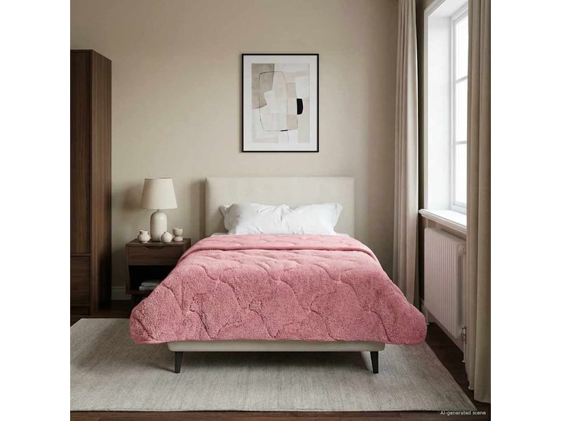 Couette - duvet d'été 155 x 200 cm été rose respirant - Conforama D