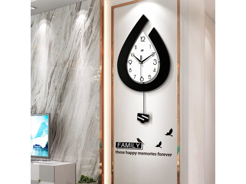  Horloge murale décorative de salon en forme de goutte d'eau  30x57cm  - Conforama D