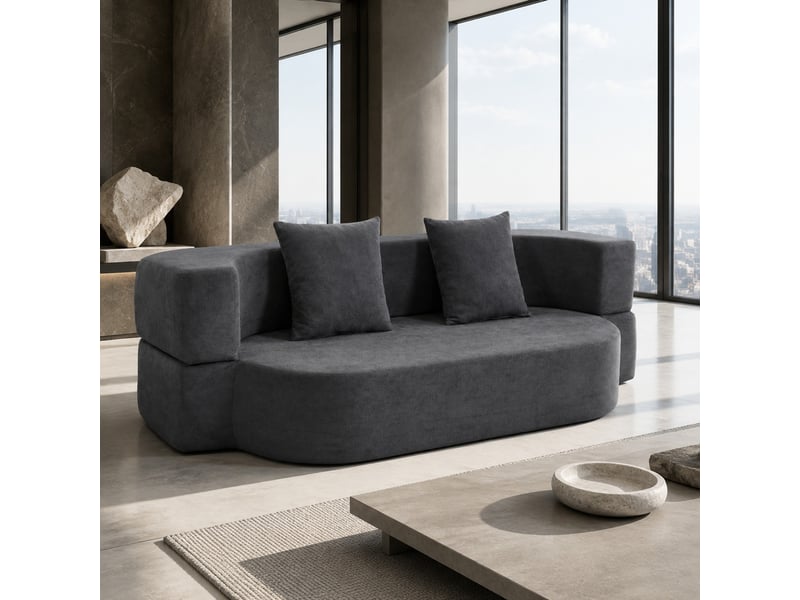  Canapé-lit 190x80x60 cm pliable sans cadre gris foncé sans matelas  - Conforama C