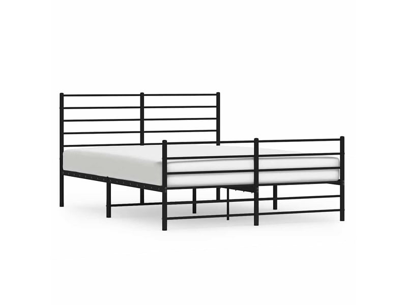  Lit double- lit adulte -  cadre de lit métal sans matelas avec pied de lit noir 135x190cm  - Conforama A